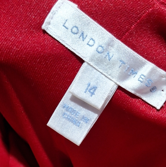 London Times Red Pleated Halter Sundress - Picture 5 of 5